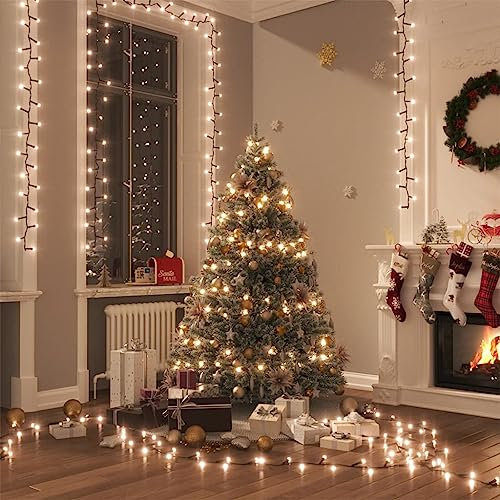 Willood LED-Lichterkette mit 1000 LEDs Warmweiß 25 m PVC Weihnachtsbeleuchtung DIY Dekoration Weihnachtsdeko Außen Innen Garten Party Hochzeit