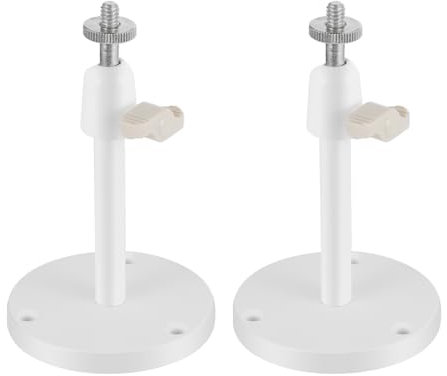 Security-01 2-Pack Metal Adjustable Universal Wall Ceiling Mounts, Security Camera Stands Brackets for CCTV Bullet Dome Box Body Card Camera and more, White