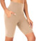 FuelMeFoot Radlerhose Damen mit Taschen High Waist Shorts Sporthose Kurze Blickdicht Sommer für Biker Gym Fitness Joggen Pilates. 06-Beige S/M