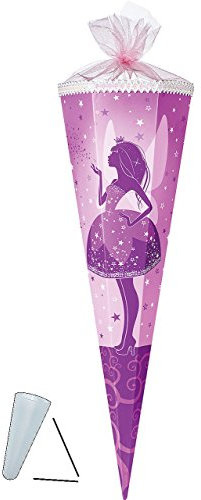 Schultüte - Elfenkönigin - Schmetterlings Fee - Größe wählbar - 35-100 cm - mit Tüllabschluß - Zuckertüte - mit/ohne Kunststoff Spitze Spitze - Nestler - ..