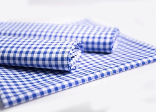 texpot 4 Stück Tischset Größe 33 x 45 cm blau-weiß 5 mm Karo Platzset aus 100% Baumwolle im Landhaus-Stil