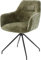 DELIFE Drehstuhl Pejo-Flex Kreuzgestell konisch Schwarz Chenille Olive 180° drehbar