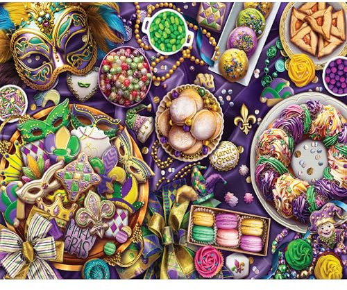 White Mountain Mardi Gras Puzzle 1000 Piece New Orleans Jigsaw Puzzles for Adults