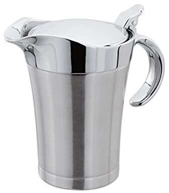 COLLBATH Edelstahl Ölspender Mit Deckel Lebensmittelechter Edelstahl Kompakt Und Leicht Für Essig Öl Soße Küchen Grillgebrauch Praktischer Verschluss Schützt Vor Insekten Für Restaurant Und