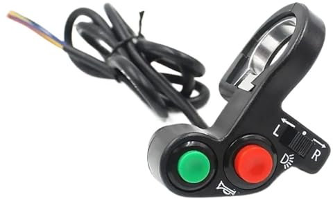WWHUMM Lenkerschalter Motorradschalter 7/8 22mm Lenker klick Startschalter Ausschalten Scheinwerfer DREI-in-Eins Hupe Drehen Scheinwerferschalter Motorradschalter(2)