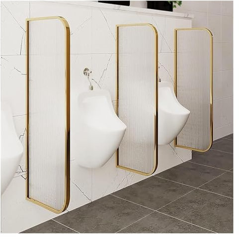QHLMLL Urinal-Trennwand zur Wandmontage/zum Aufstellen auf dem Boden, Sichtschutzwand, Toilettenschutz für Schulen, Schwarz-40x120cm, Gold-40x120cm