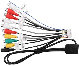 20Pin Android Car Stereo RCA Wiring Harness Adapter with 4G Sim Card Slot(no Sim Card) Mic Audio Input/Output Cable Wire Adapter Compatible for Aftermarket Android Radio with 16pin Power