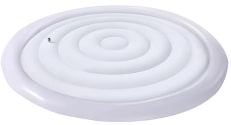 Couvercle Gonflable Rond pour Spa avec Poignées, 165cm Couvercle de Bain À Remous Gonflable, Couverture Thermique en PVC pour Extérieur Jardin, Coupe Vent & RéSistant À La Pluie