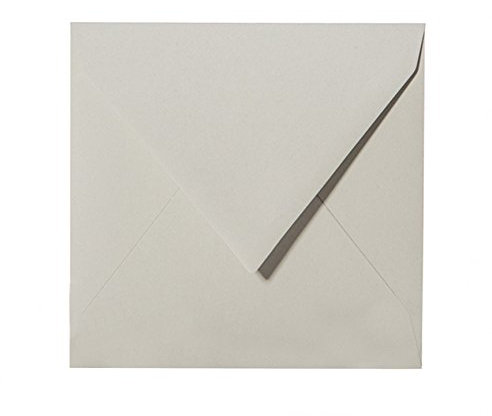 Paper24 25 Briefumschläge 15x15 cm, Kuvert 150x150 quadratisch, 120 g/m² ohne Fenster feuchtklebend für Hochzeitskarten (04 Grau)