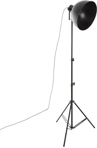 Atmosphera - Lampadaire trépied Basalt noir - métal H175 cm