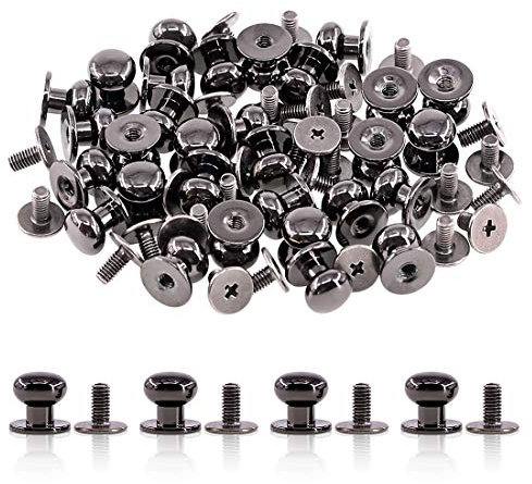 Swpeet Chicago-Schrauben mit rundem Kopf, Schlitzschrauben, 8 x 10 x 10 mm, Schwarz, 30 Sets