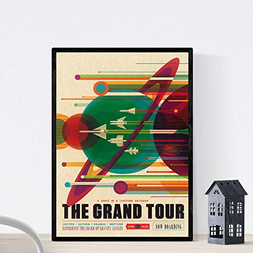 Nacnic Vintage Poster. Vintage Poster die große Tour. A3 Größe mit Rahmen