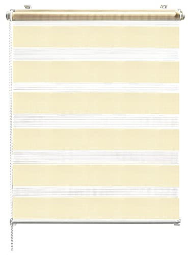 CelinaSun Rollo für Fenster ohne Bohren 100 x 220 cm beige Doppelrollo klemmfix Fensterrollo innen Klemmrollo Jalousie