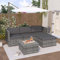KecDuey Gartenmöbel-Set, Gartenmöbel, Ecksofa, Sofa-Set mit Sitzkissen und Rückenkissen (grau)
