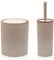 Set da 2 pezzi Porta scopino e Pattumiera 5lt, in plastica Tortora, con dettagli effetto legno, serie Blob