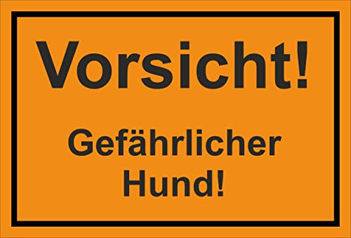Melis-Folienwerkstatt Schild Vorsicht - Gefährlicher Hund 15x10cm - 3mm Aluverbund – 20 VAR S00017-007-E