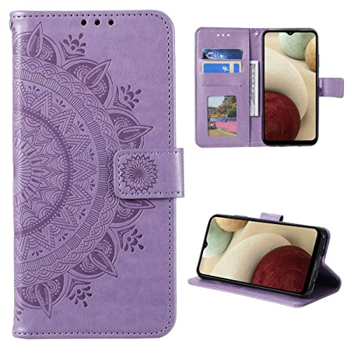 CoverKingz Handy Tasche kompatibel mit Samsung Galaxy M33 5G - Handycase mit Kartenfach Handyschutzhülle Cover - Smartphonehülle klappbar Motiv Mandala Lila