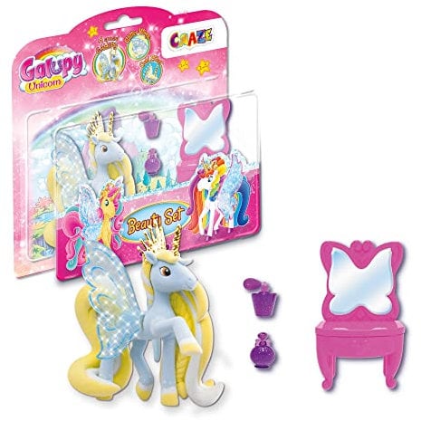 GALUPY Unicorn Einhorn Beauty Set - Mini Spielset Einhorn Spielzeug mit Zubehör , Einhorn Figuren zum Sammeln