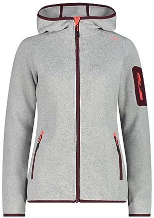 CMP - Damenjacke mit fester Kapuze, Kreide-Burgund, XS