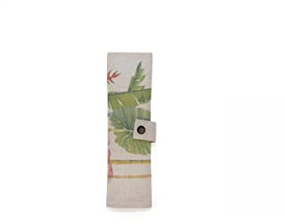 IRIS BARCELONA - Set Porta Cubiertos Reutilizables Bali con Funda y Juego de Tenedor, Cuchara, Cuchillo y Pajita de Bambú, Incluye Cepillo para Limpiar la Pajita, 6,5 x 22,9 x 0,40 cm, Beige
