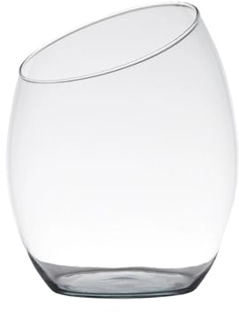 Dekoglas, Vase Innis mit schrägem Rand H. 25cm transparent Glas Hakbijl