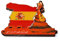 imán de Nevera. bailaora de Flamenco español. Bandera de españa Vestido de Lunares con Figura de pericón. Abanico sevillana