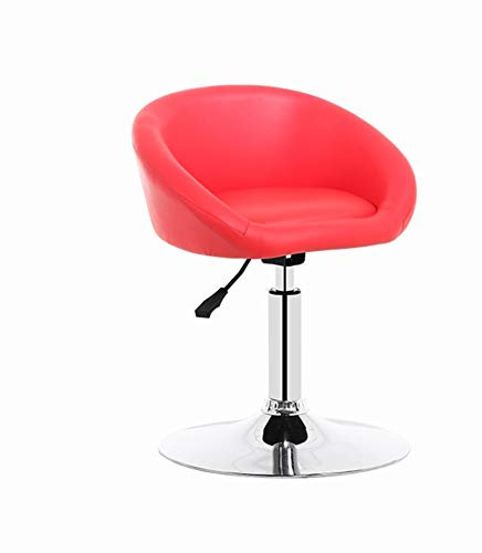 FanXus Hocker, PU-Sitzbar, Metallbasis mit Rückenlehne, 360 ° drehbar, hohe Thekenstühle, Loungesessel, Rot, 40–52 cm. Haltbarkeit Made in China
