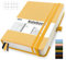 Mlife A5 Kariert Journal Notizbuch,360 Seiten Und 100g/M² Tintenfestes Papier,Hardcover Collegeblock Notizblock,Notizbücher Mit Falttasche Für Büro Schule Zuhause Schreiben&Notizen(Gelb)