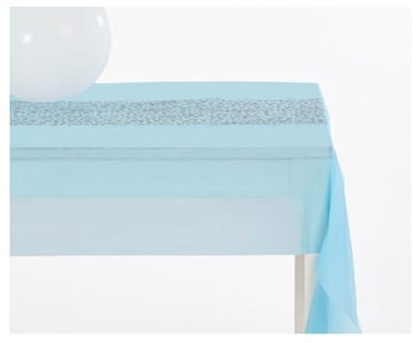 AISIR 4 Piezas Manteles de Plástico Azul, Mantel Decorativos Rectangular para Fiesta de Cumpleaños, Mantel Impermeable, 137 x 274 cm