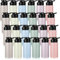 Domensi Aluminum Water Bottle Bulk Reusable Water Bottle, Lightweight Easy Carry Leakproof with Snap Lid Travel Bottles, for Gym Outdoor Sports Cycling Camping Fishing(17oz, 24 Pack)