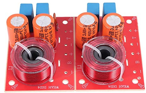Lot de 2 filtres de Haut-Parleur 2 Voies 80 W DIY Circuit Basses fréquences Séparateur Home Cinéma HiFi stéréo Audio Filtre de fréquence