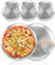 Oungy 5 Stück Pizzablech Rund 30 cm Edelstahl Pizzaform Pizza Backblech Edelstahl Pizza Backblech für Backofen, Backen, Servieren, Braten, Spülmaschinenfest