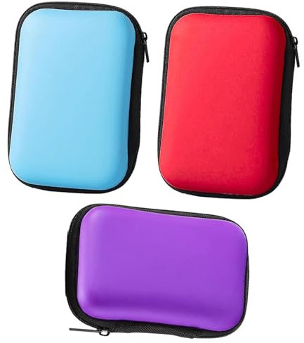 3 Stück Spielkarten Box, Kartenbox Spielkarten, Aufbewahrungsbox Kartenspiel Box Karten Aufbewahrungsbox Bluetooth Kopfhörer Tasche, Schützt Karten Vor Feuchtigkeit Und Staub(Blau Rot Lila)