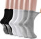 DECOVICI Rutschfeste Yogasocken für Damen 6 Paar, ABS Stopper Pilates Damensocken, AntiRutsch Socken für ödematöse Füße, Barre Ballett Tanz Trampolin Socken 35-39 (2Schwarz+2Weiß+2Grau)