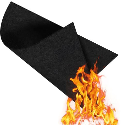 Manta de soldadura ignífuga 30x30 cm,Material Resistente al Calor Hasta 1200 °C, Alfombra Chimenea,Manta de Soldadura de Fieltro de Carbono fur Soldadura,Cocina,Parrilla,Fireplace,Suelo,Lawn y Camping