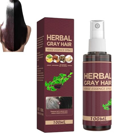 Herbal Gray Hair Spray, Hair Darkening Conditioner, Herbal Gray Hair Essence Spray Kräuter-Haarspray für Graues Haar (1)