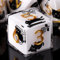 ORUZA Polyedrische Harz Würfel Set, 7 Stück DND Katze Würfel, Harz Scharfe Kante Spielwürfel für Dungeons and Dragons RPG MTG Pathfinder Rollenspiel