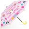 decalsweet Regenschirm Kinder Stockschirm mit Schirmhülle, Windsicher Robustheit Regen Regenschirm, Faltbarer Kinderschirm Taschenschirm für Junge Mädchen Leicht zu Transportieren, Rosa Katze