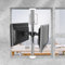 WOTZOV Soporte de Pared para TV de Doble Pantalla, Giratorio e inclinable 360°, Columna de Acero Inoxidable, Soporte para TV para Monitor Plano de 12 a 27 Pulgadas de hasta 18 k
