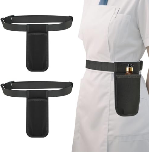 Diakey 2 Pack Massage Oil Bottle Holster 1 Pocket, Lotion Bag Waist Holder Pouch with Adjustable Belt, Massage Therapy Supplies for Therapist Easy Access Accessories