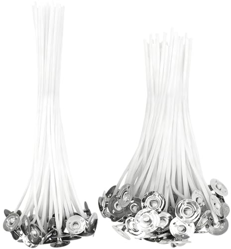 50 Pièces Mèches de Bougie Naturelles,Mèches de Bougie,Mèche de Bougie Coton, Mèches de Coton Naturel pour la Fabrication de Bougies DIY (10/15cm)