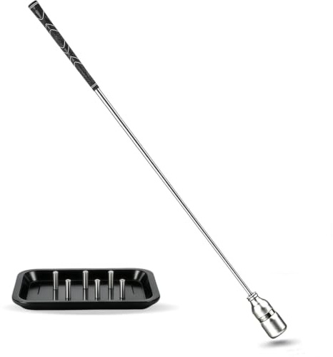37 Adjustable Weight Golf Swing Trainer | 320g–440g | 6 Weight Inserts | Adjustable Weighted Training Stick, 6 Interchangeable Weight Inserts for Swing Speed, Tempo & Strength