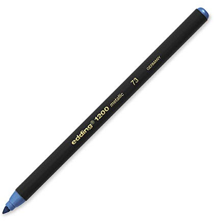 edding 1200 metallic Fasermaler - blau metallic - 1 Stift - Rundspitze 1-3 mm - zum Malen, Schreiben und Zeichnen mit glänzendem Metalliceffekt - für Gästebücher, Grußkarten, Fotoalben, Scrapbook