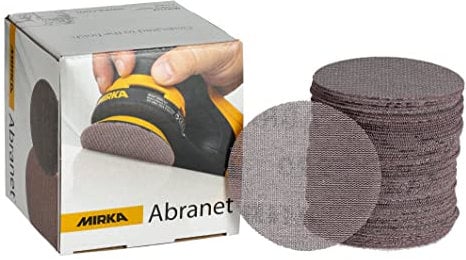 Mirka Abranet Netz-Schleifscheiben Ø 77 mm Klett/Korn P800 / 50 Stk/zum Schleifen von Holz, Spachtel, Lack, Kunststoff / 5420305081
