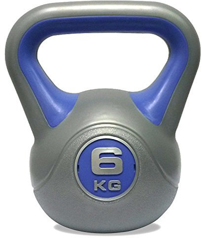 DKN Unisex Adult 6kg Vinyl Kettlebell - Grey/Purple, 6kg