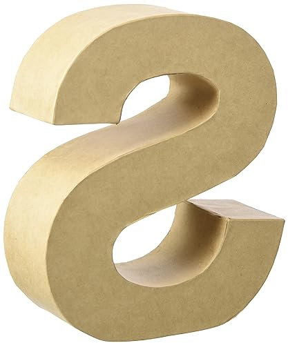 GLOREX 6 2029 119 - Papp - Buchstabe S, Buchstabe aus brauner Pappe, ca. 17,5 X 5,5 cm groß, zum bemalen und bekleben, für Serviettentechnik und Décopatch, ideal als Dekoration