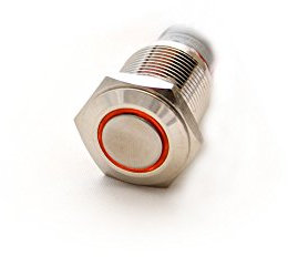 edi-tronic Vandalismus Schalter Druckschalter Öffner/Schließer Ø 16mm beleuchtet gelb LED IP65
