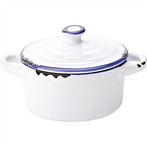 Avebury Blue Mini Casserole Dish 4inch / 10.5cm - Case of 12 - Mini Casserole Pot, Suitable for Serving Sauces
