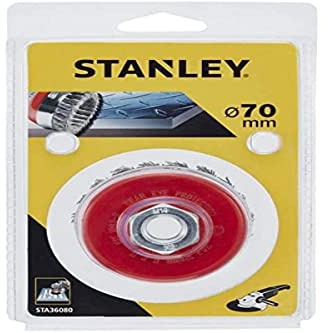 STANLEY STA36080-XJ Brush De Copa O 65 mm. M 14. Hilo Anudado. USO En Metal for DIYers & Professionals, Made for Repair, Installation and Workshop tasks, 65 mm, Single Unit