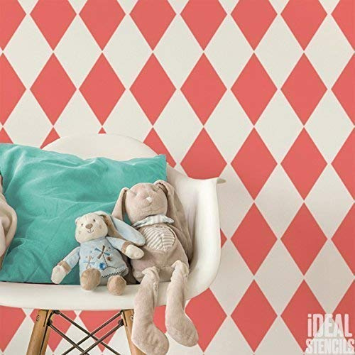 Ideal Stencils Harlekin Diamant Muster Schablone | Home Kinderzimmer Wand Dekorieren | 190 Mylar Wiederverwendbare Schablone
